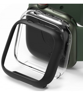 Juodas ir skaidrus dėklai Apple Watch 7 / 8 (45mm) laikrodžiui "Ringke Slim 2-Pack"