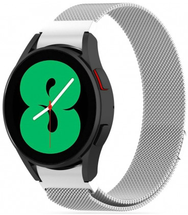 Sidabrinės spalvos apyrankė Samsung Galaxy Watch 4 / 5 / 5 Pro / 6 laikrodžiui "Tech-Protect Milaneseban