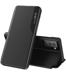 Juodas atverčiamas dėklas Samsung Galaxy S21 FE telefonui "Tech-protect Smart View"