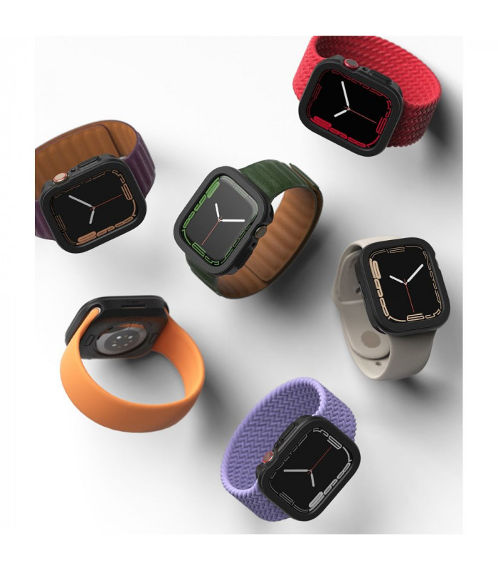 Juodas apsauginis dėklas Apple Watch 7 (45mm) laikrodžiui \