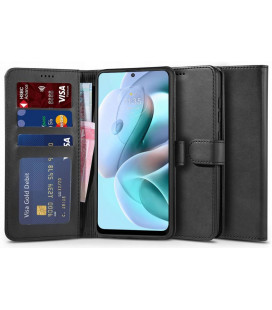 Juodas atverčiamas dėklas Motorola Moto G31 / G41 telefonui "Tech-protect Wallet"