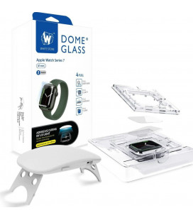 Apsauginis grūdintas stiklas Apple Watch 7 / 8 / 9 (41mm) laikrodžiui "Whitestone Dome Glass 2-Pack"
