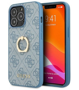 Mėlynas dėklas Apple iPhone 13 Pro telefonui "GUHCP13L4GMRBL Guess PU 4G Ring Case"