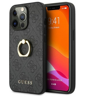 Pilkas dėklas Apple iPhone 13 Pro Max telefonui "GUHCP13X4GMRGR Guess PU 4G Ring Case"