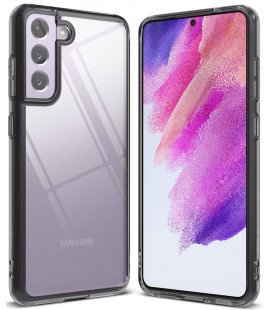 Juodas dėklas Samsung Galaxy S21 FE telefonui "Ringke Fusion"