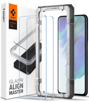 Apsauginis grūdintas stiklas Samsung Galaxy S21 FE telefonui "Spigen AlignMaster Glas tR 2-Pack"