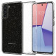 Skaidrus dėklas su blizgučiais Samsung Galaxy S21 FE telefonui "Spigen Liquid Crystal Glitter"