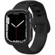 Juodas dėklas Apple Watch 7 / 8 / 9 (45mm) laikrodžiui "Spigen Thin Fit"