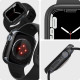 Juodas dėklas Apple Watch 7 / 8 (45mm) laikrodžiui "Spigen Thin Fit"