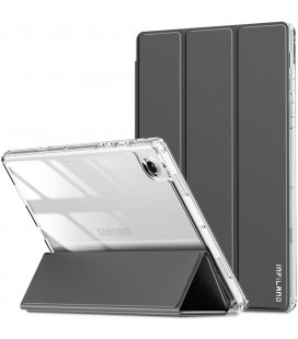 Pilkas atverčiamas dėklas Samsung Galaxy Tab A8 10.5 X200 / X205 planšetei "Infiland Rugged Crystal"