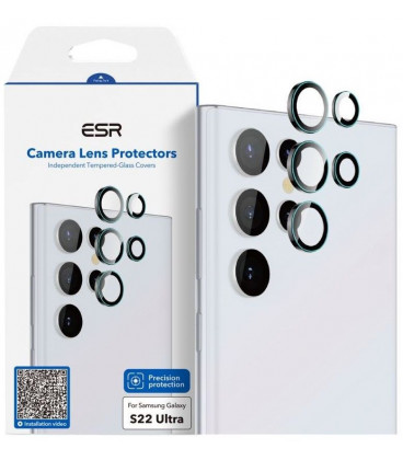 Apsauginis grūdintas stiklas Samsung Galaxy S22 Ultra telefono kamerai apsaugoti "ESR Camera Lens"