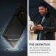 Juodas dėklas Samsung Galaxy S22 Ultra telefonui "Spigen Slim Armor CS"