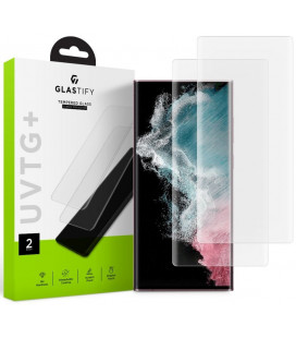 Apsauginis grūdintas stiklas Samsung Galaxy S22 Ultra telefonui "Glastify UVTG+ 2-Pack"