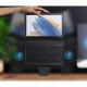 Juodas atverčiamas dėklas su klaviatūra Samsung Galaxy A8 10.5 X200 / X205 planšetei "Infiland Keyboard Stand"