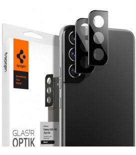 Juoda kameros apsauga Samsung Galaxy S22 / S22 Plus telefono kamerai apsaugoti "Spigen Optik.TR Camera Protector 2-Pack"