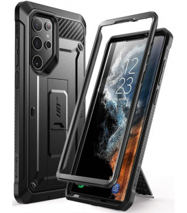 Juodas dėklas Samsung Galaxy S22 Ultra telefonui "Supcase Unicorn Beetle Pro"