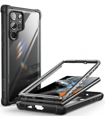 Juodas dėklas Samsung Galaxy S22 Ultra telefonui "Supcase IBLSN ARES"