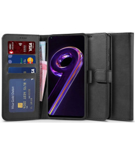 Juodas atverčiamas dėklas Realme 9 Pro telefonui "Tech-protect Wallet"