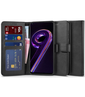 Juodas atverčiamas dėklas Realme 9 4G / 9 Pro Plus telefonui "Tech-protect Wallet"