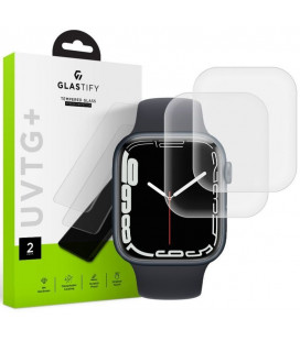 Apsauginis grūdintas stiklas Apple Watch 7 / 8 (41mm) laikrodžiui "Glastify UVTG+ 2-Pack"