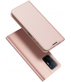 Rausvai auksinės spalvos atverčiamas dėklas Xiaomi 11T 5G / 11T Pro 5G telefonui "Dux Ducis Skin Pro"