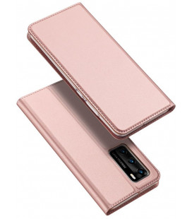 Rausvai auksinės spalvos atverčiamas dėklas Huawei P40 telefonui "Dux Ducis Skin Pro"