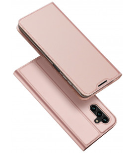 Rausvai auksinės spalvos atverčiamas dėklas Samsung Galaxy A13 5G / A04s telefonui "Dux Ducis Skin Pro"