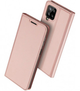 Rausvai auksinės spalvos atverčiamas dėklas Samsung Galaxy A22 4G telefonui "Dux Ducis Skin Pro"