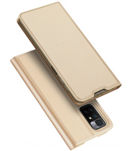 Auksinės spalvos atverčiamas dėklas Xiaomi Redmi 10 telefonui "Dux Ducis Skin Pro"
