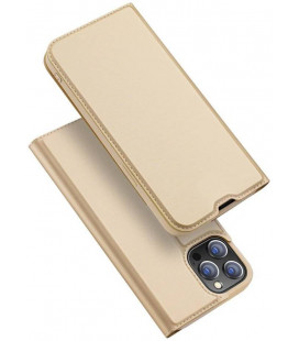 Auksinės spalvos atverčiamas dėklas Apple iPhone 13 Pro telefonui "Dux Ducis Skin Pro"