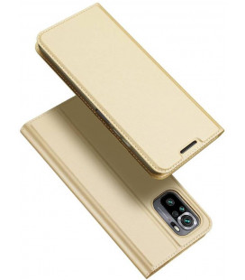 Auksinės spalvos atverčiamas dėklas Xiaomi Redmi Note 10 / 10S telefonui "Dux Ducis Skin Pro"