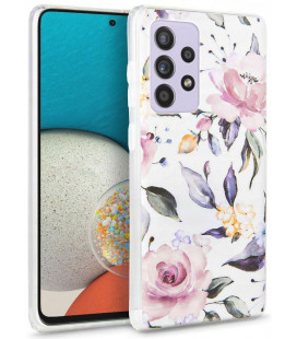 Baltas dėklas Samsung Galaxy A53 5G telefonui "Tech-protect Floral"