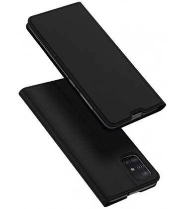 Juodas atverčiamas dėklas Samsung Galaxy A51 telefonui "Dux Ducis Skin Pro"