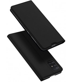 Juodas atverčiamas dėklas Samsung Galaxy A71 telefonui "Dux Ducis Skin Pro"
