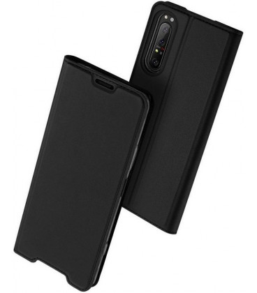 Juodas atverčiamas dėklas Sony Xperia 1 II telefonui "Dux Ducis Skin Pro"