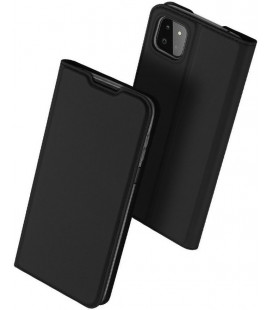 Juodas atverčiamas dėklas Samsung Galaxy A22 5G telefonui "Dux Ducis Skin Pro"