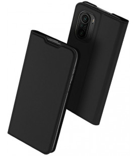 Juodas atverčiamas dėklas Xiaomi Poco F3 telefonui "Dux Ducis Skin Pro"