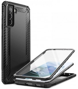 Juodas dėklas Samsung Galaxy S21 FE telefonui "Supcase Clayco Xenon"