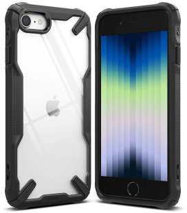 Juodas dėklas Apple iPhone 7 / 8 / SE 2020 / SE 2022 telefonui "Ringke Fusion X"