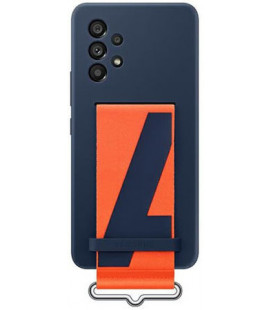Originalus mėlynas dėklas "Silicone Cover With Strap" Samsung Galaxy A53 5G telefonui "EF-GA536TNE"