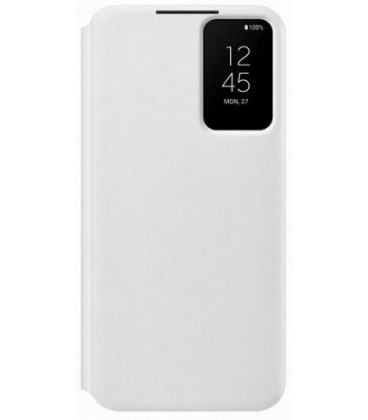 Originalus baltas atverčiamas dėklas "Clear View Case" Samsung Galaxy S22 telefonui "EF-ZS901CWE"