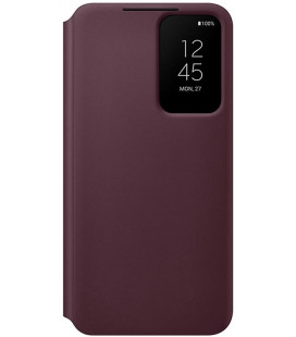 Originalus raudonas atverčiamas dėklas "Clear View Case" Samsung Galaxy S22 Plus telefonui "EF-ZS906CEE"