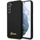 Juodas dėklas Samsung Galaxy S22 Plus telefonui "Guess Silicone Metal Logo Case"