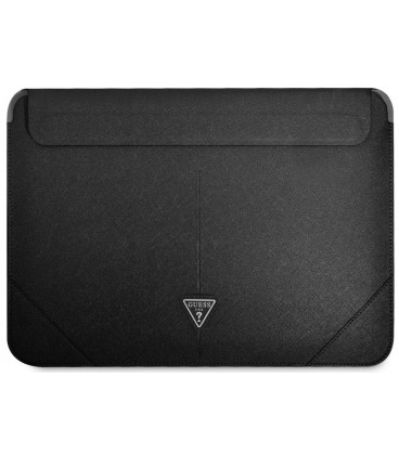 Universalus juodas dėklas nešiojamiems kompiuteriams 16" "Guess Saffiano Triangle Metal Logo Computer Sleeve"