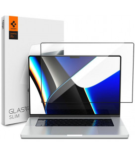 Apsauginis grūdintas stiklas Macbook Pro 16 2021-2022 kompiuteriui "Spigen Glas.TR Slim"
