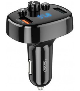 Transmiteris XO BCC03 Bluetooth MP3 grotuvas/FM bangų moduliatorius (laisvų rankų įranga,LCD,2xUSB Quick Charge įkroviklis) juod