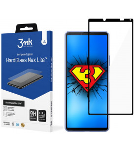 Juodas apsauginis grūdintas stiklas Sony Xperia 10 III 5G telefonui "3MK Hard Glass Max Lite"