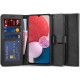 Juodas atverčiamas dėklas Samsung Galaxy A13 4G telefonui "Tech-protect Wallet"