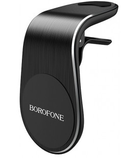 Juodas universalus magnetinis automobilinis telefono laikiklis į groteles "Borofone BH10"