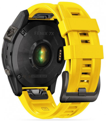 Geltona apyrankė Garmin Fenix 5 / 6 / 6 Pro / 7 / 8 / 8 Pro / E / 9 / 9 Pro (47 mm) laikrodžiui "Tech-Protect Iconband"